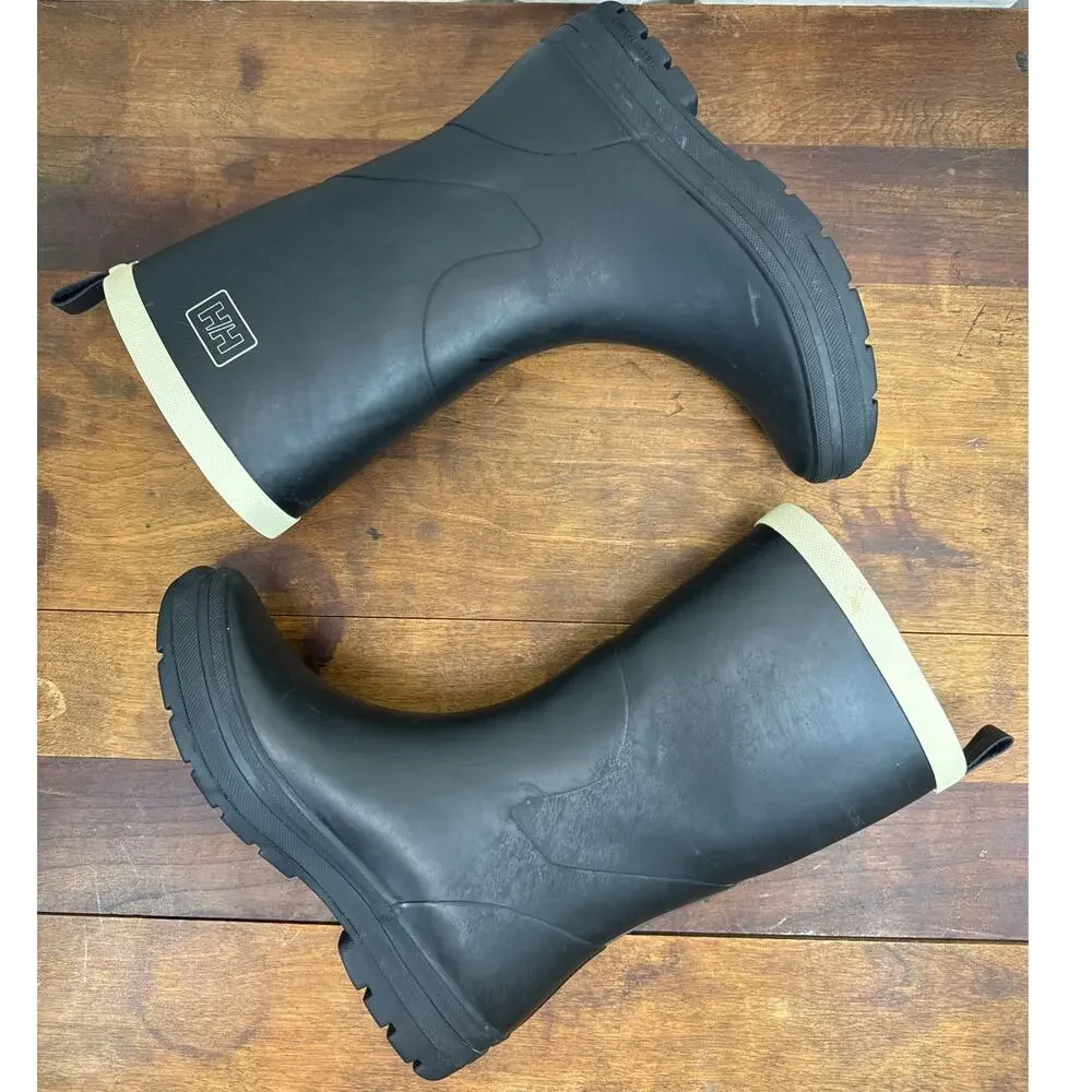 Helly Hansen Midsund 2 Black Pull On Rubber Waterproof Rain Boot Women's Size 10